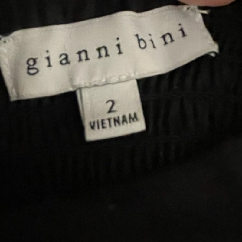 Gianni Bini - Black Tie Wrap Dress - Size 2 - Linen Blend - Smocked Back - Euc — image 8 of 8